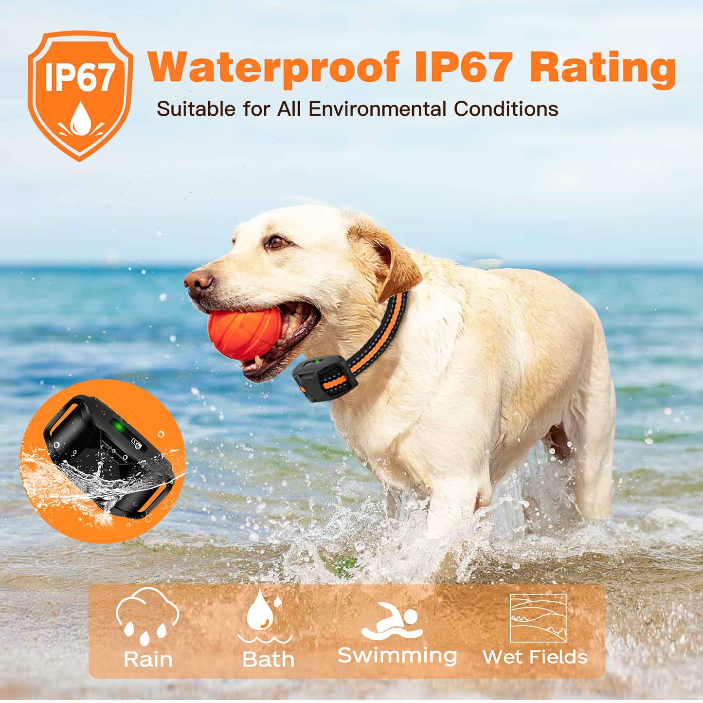 3300FT Waterproof Electric Dog Training Collar – Remote Control Shock & Vibration Trainer for Dogs 2.5kg–55kg