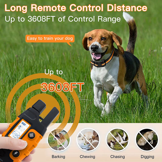 3300FT Waterproof Electric Dog Training Collar – Remote Control Shock & Vibration Trainer for Dogs 2.5kg–55kg