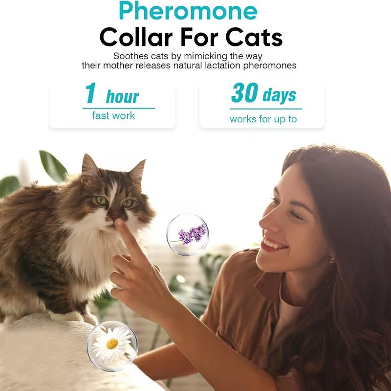 Vita Paws Calming Pheromone Collars for Cats – Set of 4 Stress & Anxiety Relief Collars for Cats